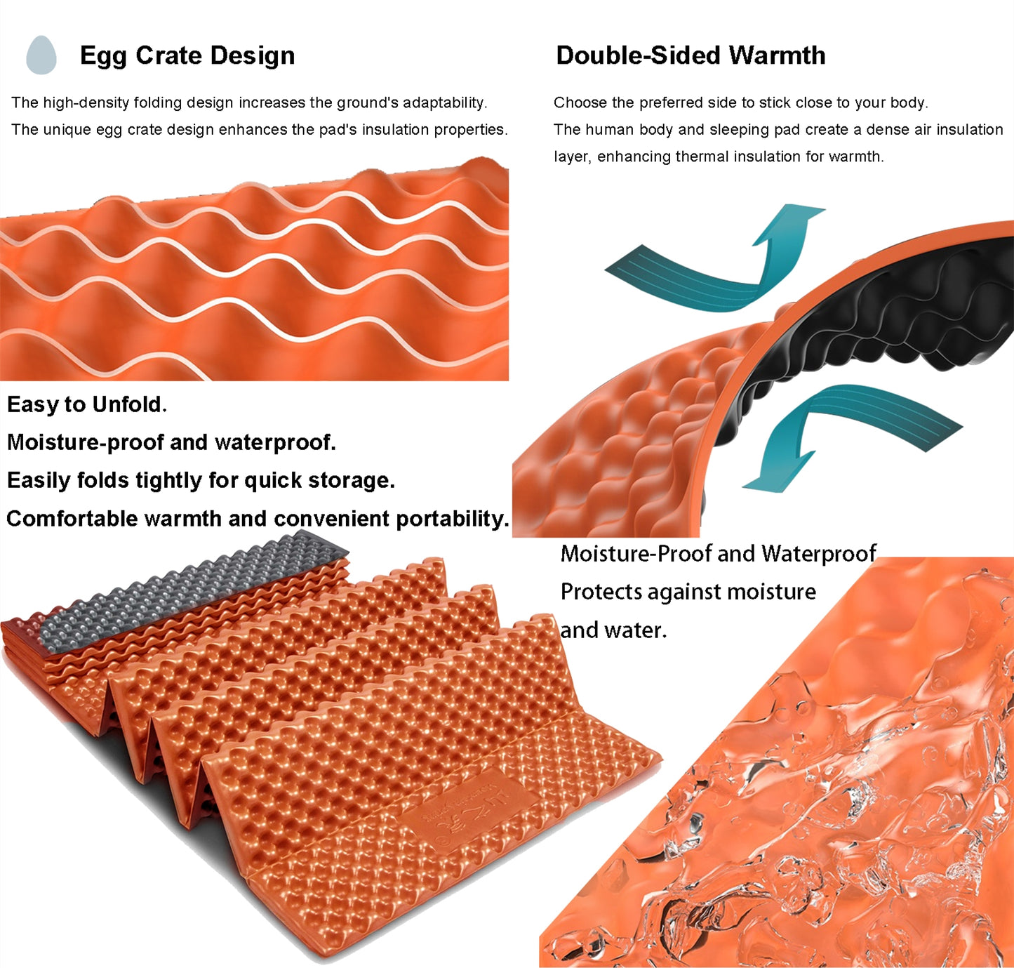 Foam Pad Camping Closed-Cell Closed Cell Folding Foam Sleeping Pad Mat Backpacking Camping Hiking Reflective Heat Mattress MountainSpring Mountain Spring 山之泉 野营睡垫 蛋巢睡垫