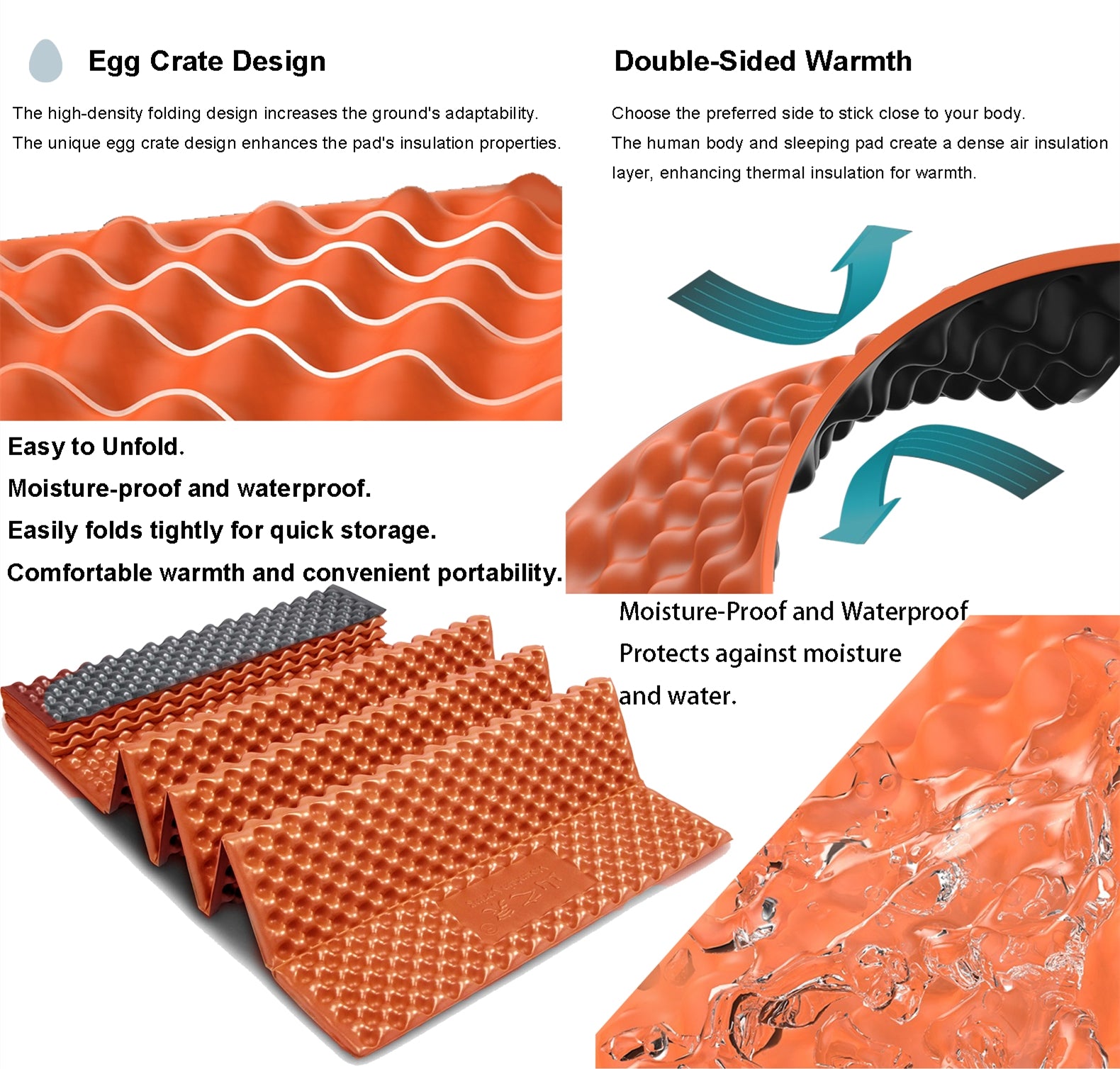 Foam Pad Camping Closed-Cell Closed Cell Folding Foam Sleeping Pad Mat Backpacking Camping Hiking Reflective Heat Mattress MountainSpring Mountain Spring 山之泉 野营睡垫 蛋巢睡垫