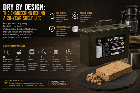Why Emergency Food Is Dry — And Why That's Actually a Good Thing: The Engineering Behind a 20-Year Shelf Life