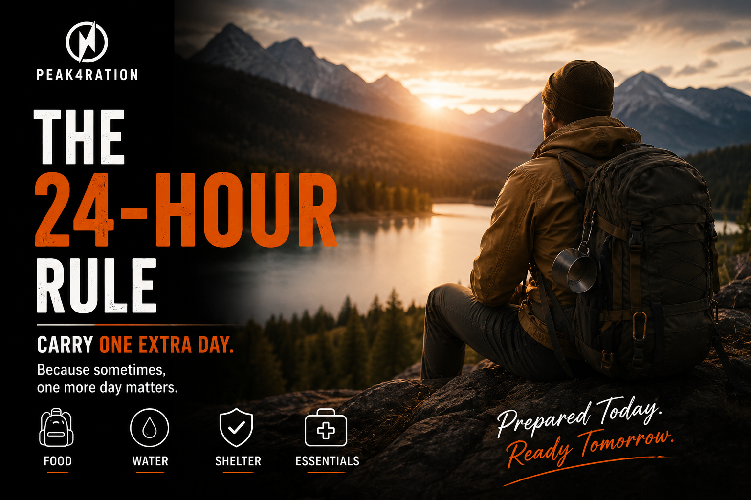Explore PEAK4RATION—Canada's preparedness food brand. Discover the 24-Hour Rule, long shelf-life food, Made in Germany innovation, and the food science behind emergency food that transforms into a warm porridge.