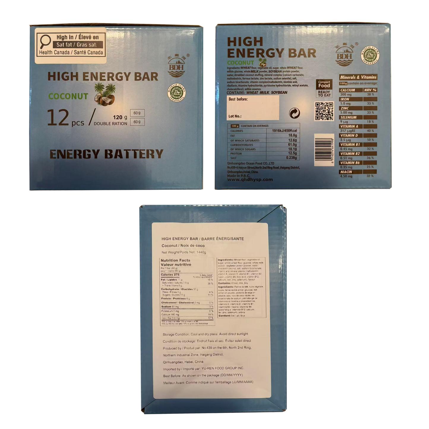 HIGH ENERGY BAR
BARRES ÉNERGÉTIQUES


Emergency Preparedness Food
Compact Compressed Food Bar

Aliment de préparation aux situations d’urgence
Barre alimentaire compacte et compressée

“This product is a compact, compressed high-energy food bar designed for emergency preparedness and outdoor use.”